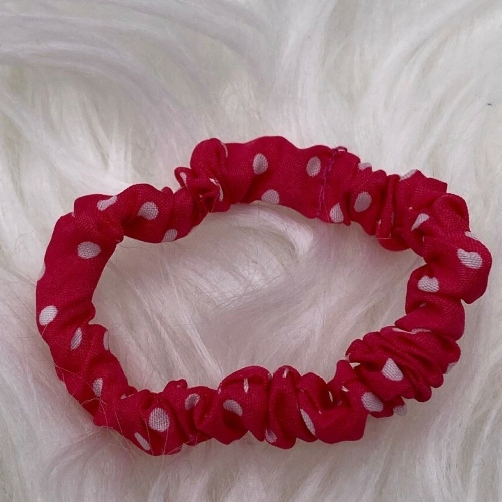 Polka Dot Scrunchie Lot 5 pcs Women Pinkβ White Retro Hair Accessories